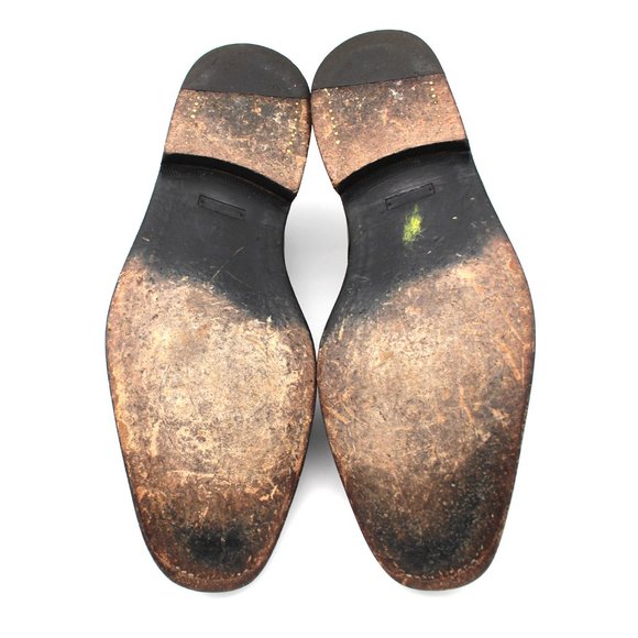 Gucci Black Smooth Leather Lace Tie Derby Dress Shoes Almond Toe 42.5 US 9 1/2 - Picture 6 of 6